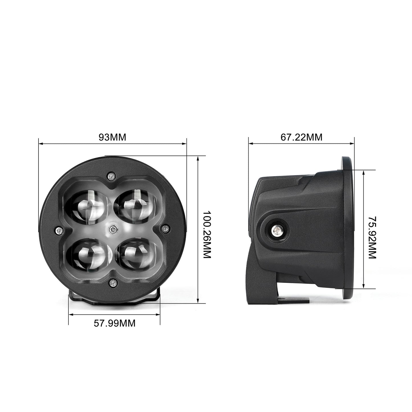 POD 3" rond antibrouillard 620 lumens