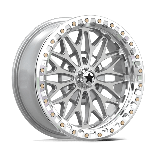 MSA Offroad Wheels MA53 BOLO UTV BEADLOCK GLOSS SILVER W/ MACHINED FACE