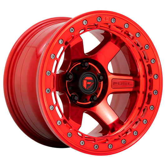 Fuel 1PC D123 BLOCK BEADLOCK CANDY RED W/ RED RING