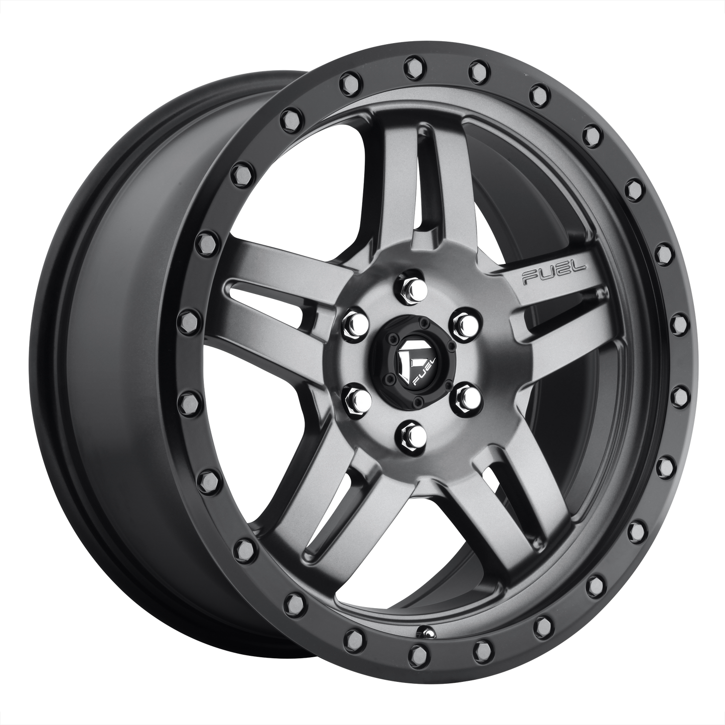 Fuel 1PC D558 ANZA MATTE GUNMETAL BLACK BEAD RING