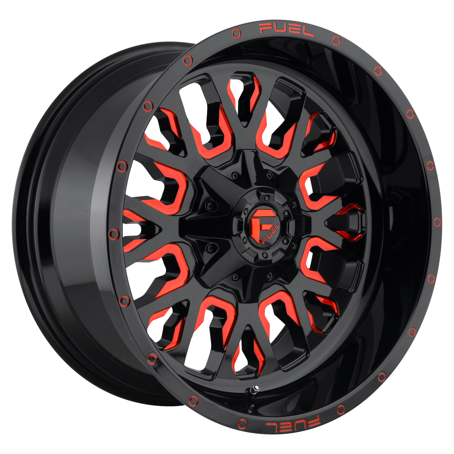 Fuel 1PC D612 STROKE GLOSS BLACK W/ RED TINT