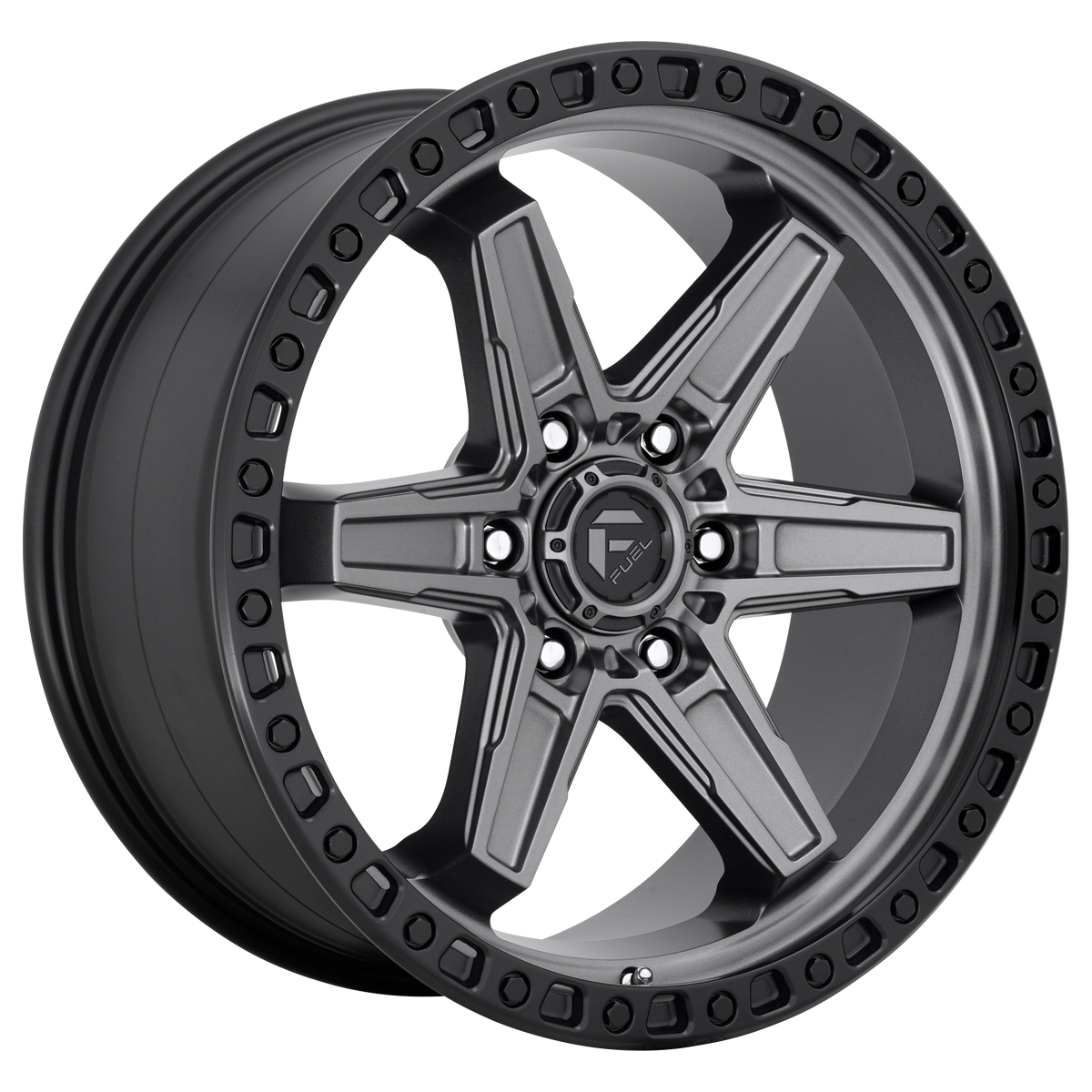 Fuel 1PC D698 KICKER MATTE GUNMETAL BLACK BEAD RING
