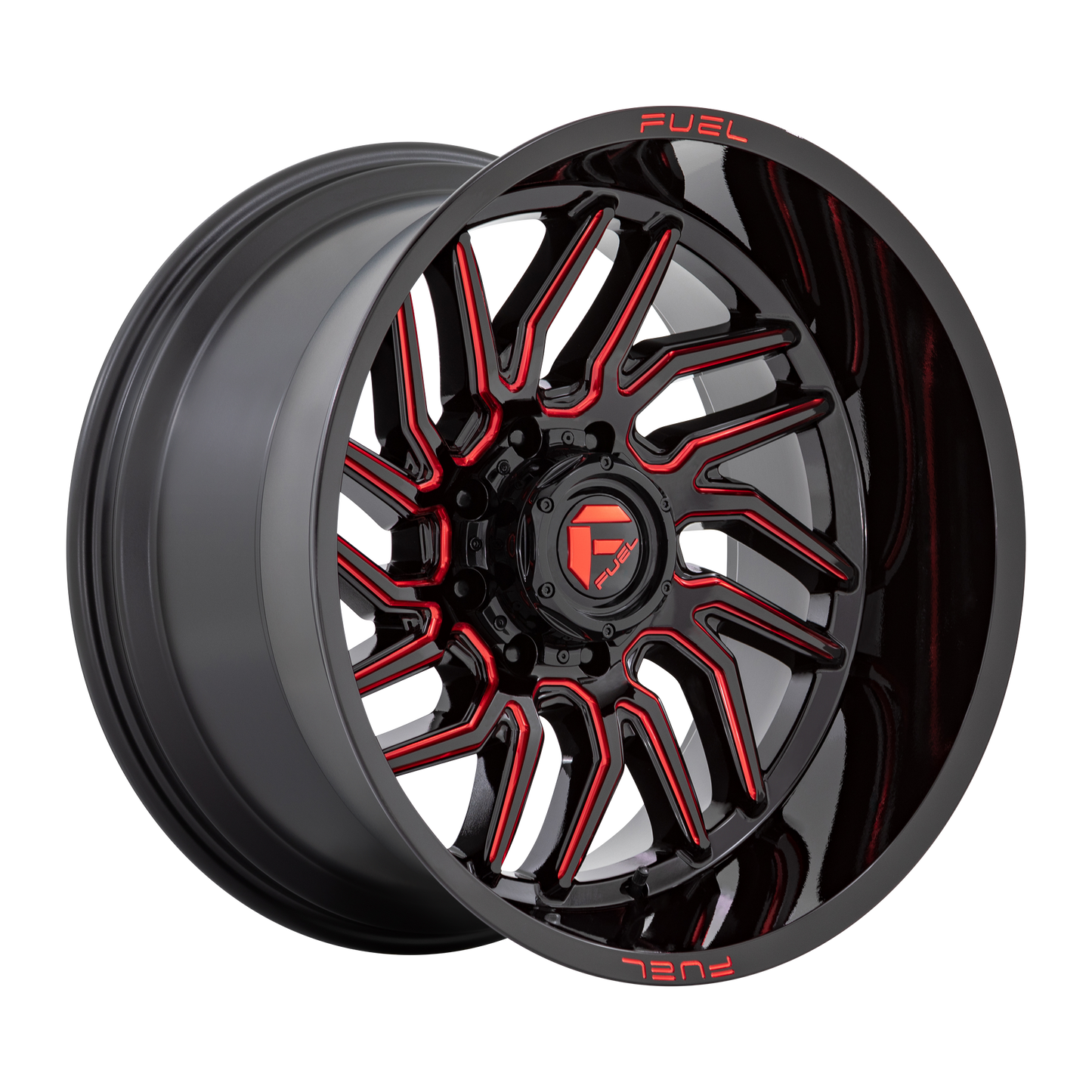 Fuel 1PC D808 HURRICANE GLOSS BLACK MILLED W/ RED TINT