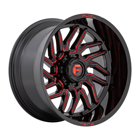 Fuel 1PC D808 HURRICANE GLOSS BLACK MILLED W/ RED TINT