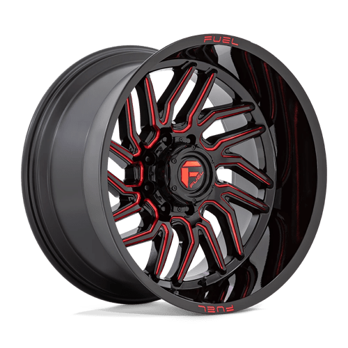 Fuel 1PC D808 HURRICANE GLOSS BLACK MILLED RED TINT