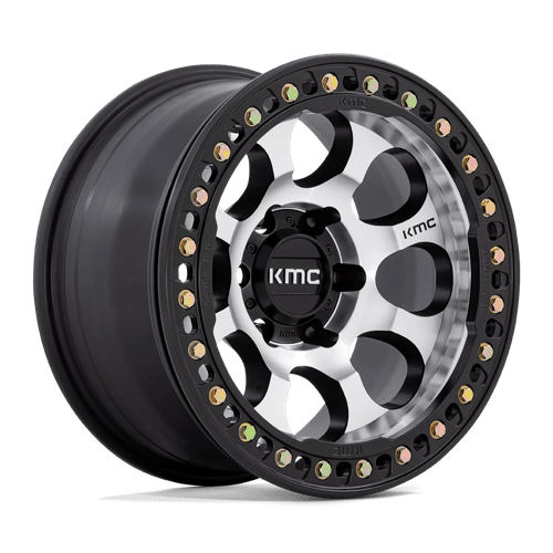 KMC KM237 RIOT BEADLOCK MACHINED FACE SATIN BLACK WINDOWS & RING