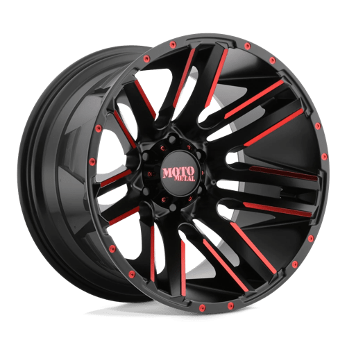 Moto Metal MO978 RAZOR SATIN BLACK MACHINED W/ RED CLEAR COAT