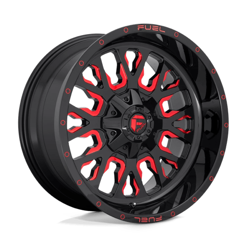 Fuel 1PC D612 STROKE GLOSS BLACK RED TINTED CLEAR